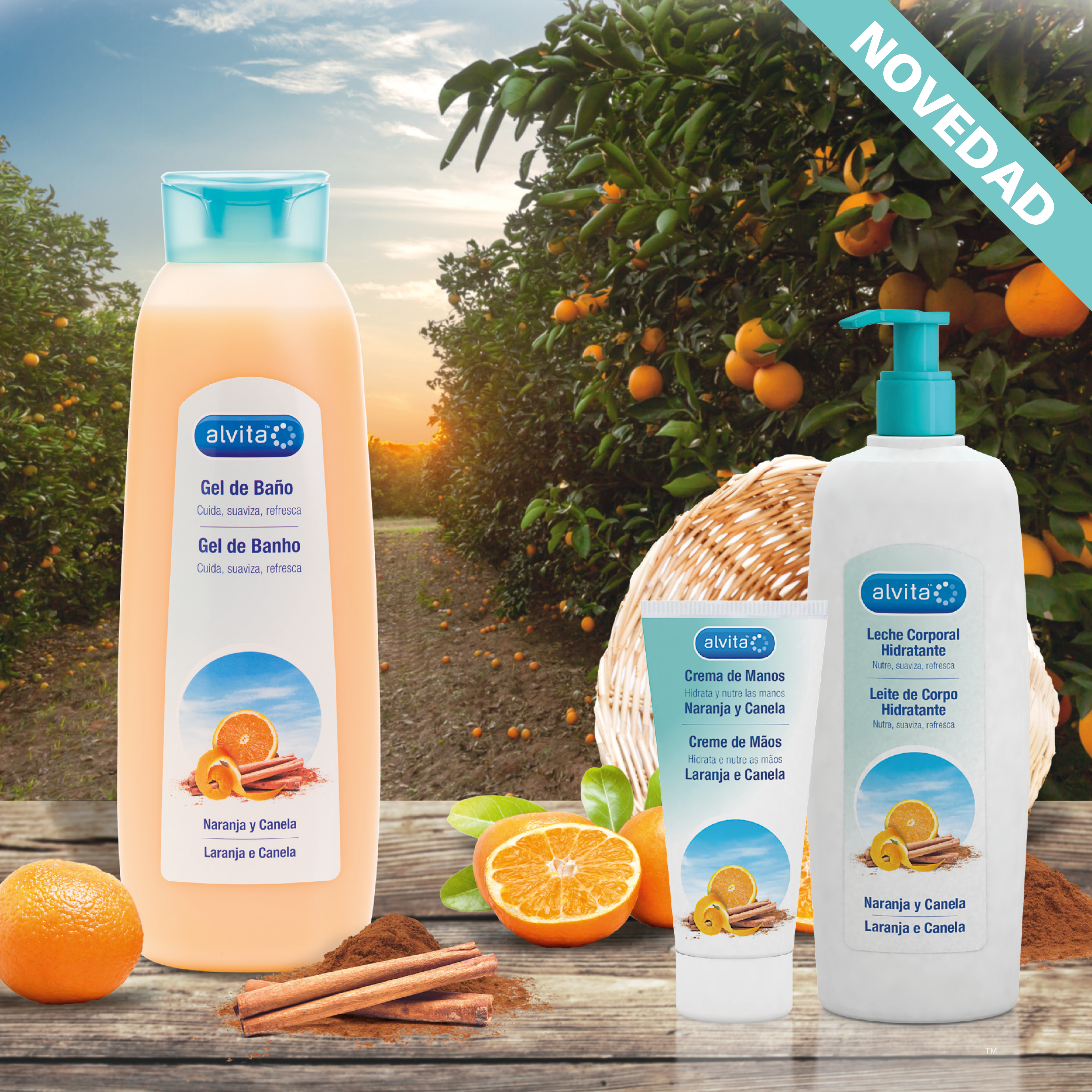 Alvita presenta sus nuevos productos de naranja y canela para la hidratación de las manos y el cuerpo Alvita