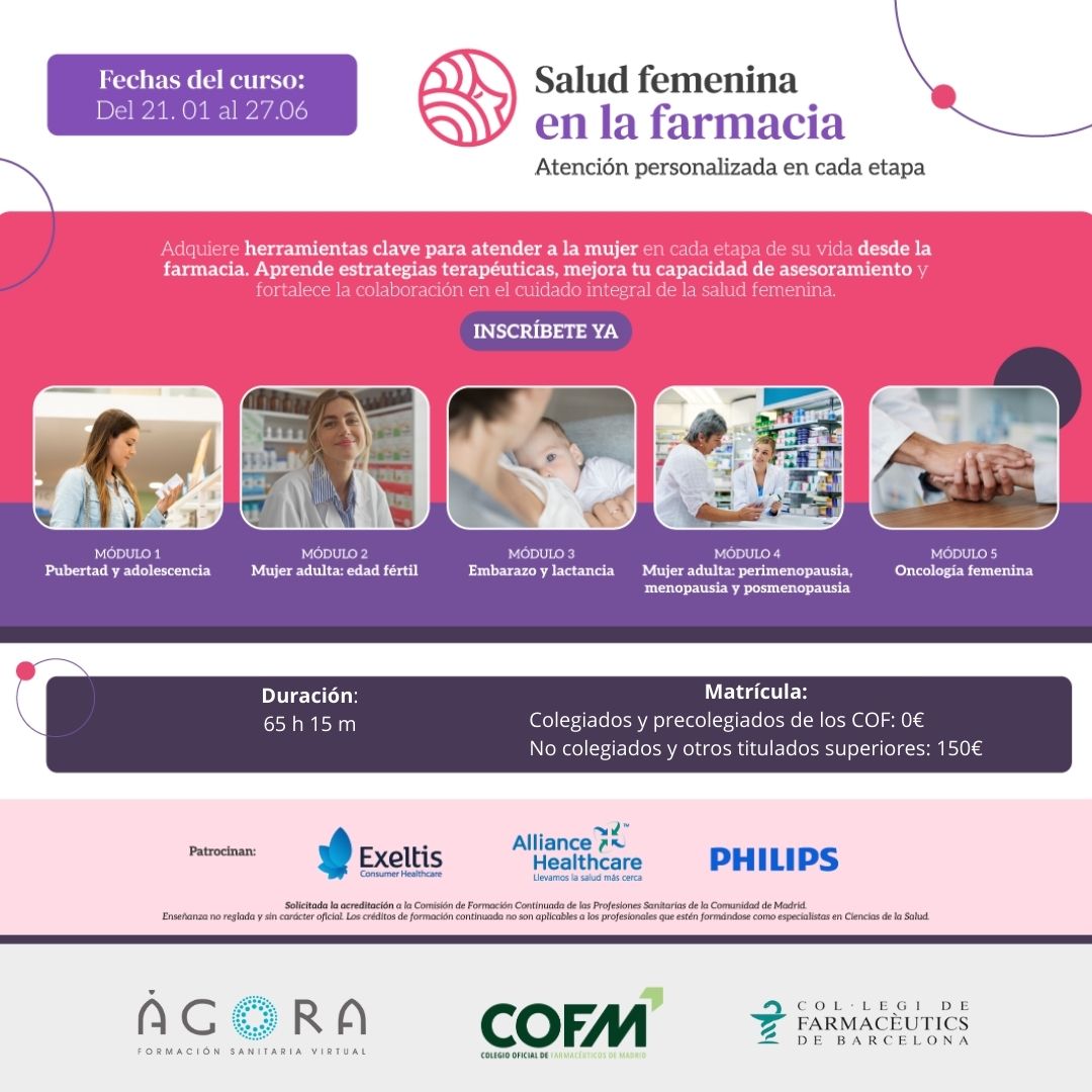 Alliance Healthcare colabora con los Colegios de Farmacéuticos de Madrid y Barcelona para impulsar una formación sobre la salud de la mujer en la farmacia